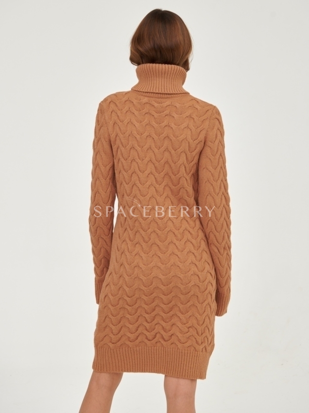 Женское теплое вечернее вязаное платье